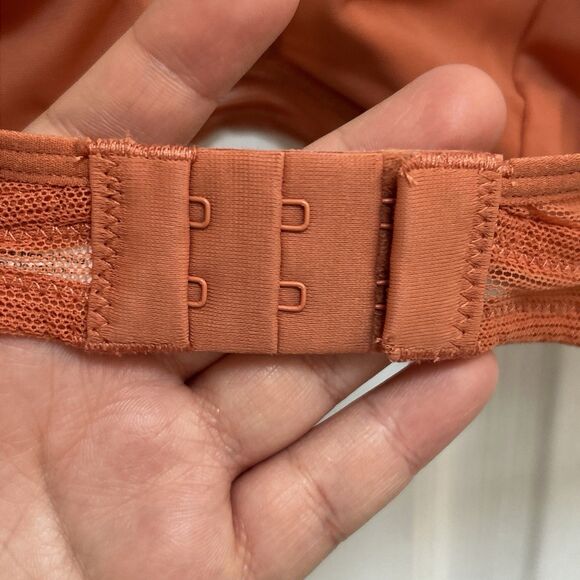 NWT All. You. LIVELY Triangle Bralette Mesh Wireless Bra Size Medium Rust Orange - Picture 10 of 16
